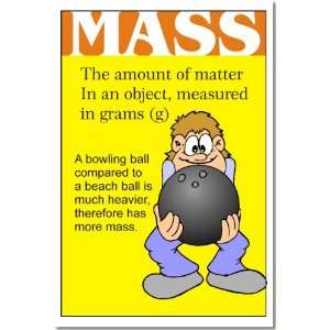  Elementary Science Illustration of Mass, Classroom Poster 