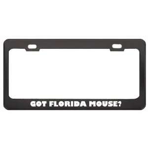 Got Florida Mouse? Animals Pets Black Metal License Plate Frame Holder 