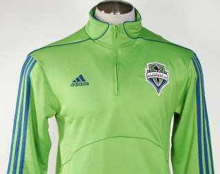 Adidas MLS Seattle Sounders Green Long Sleeve Warm Up Shirt Mens NWT 