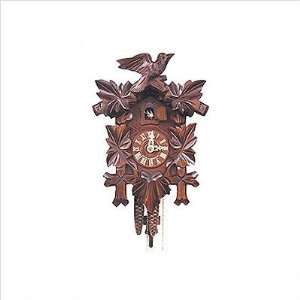  Black Forest 528 / 1 Cuckoo Clock with Leaf Detail and Walnut 