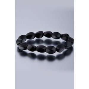   Spiritual Jewelry Collection   12mm Black Twisted Wood Bead Bracelet