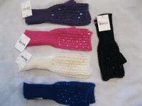 FASHIONABLE SEQUINED KNIT FINGERLESS GLOVES~CHOOSECOLOR  