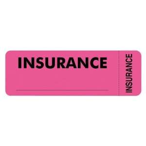  Insurance Labels, 3 quot;x1 quot;, 250/RL, Pink Office 