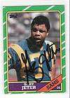 GARY JETER AUTOGRAPHED LOS ANGELES RAMS 1986 TOPPS #87