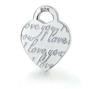   Bling Jewelry Sterling Silver I Love You Heart Tag ID Pendant Jewelry