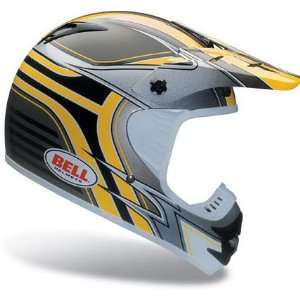   Yellow and Silver Motorcross Helmet   Size  Extra Small Automotive