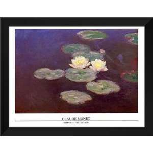  Monet FRAMED 28x36 Nympheas. Effet Du Soit 1897