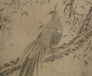 G1040Chinese Scroll Painting of Flower&Bird by Ma Lin  