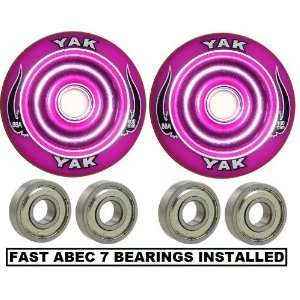   Wheel 100mm PURPLE with Abec 7 Bearings Installed (2 WHEELS) Sports