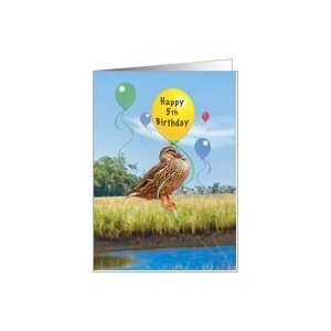  Birthday, 5th, Duck, Balloons Card Toys & Games