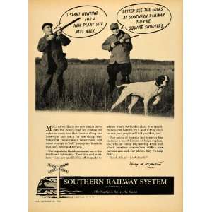 1955 Ad Southern Railway System Hunting Dog Gun Train   Original Print 