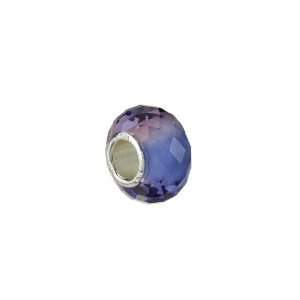  Blue and Purple, Faceted Glass Charm for Pandora and 3mm 