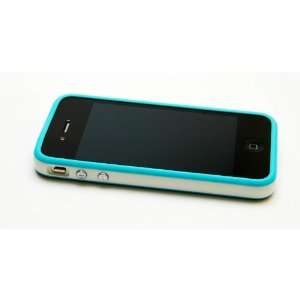  Trend Line Bumper Case for iPhone 4 (Blue/ White) with One 