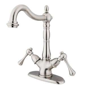   Faucet without O Pop Up Rod with 4 Plate, Satin Ni