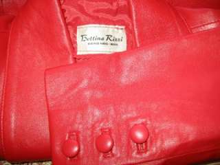 BETTINA RIZZI Red Leather Bolero Custom Made Jacket  