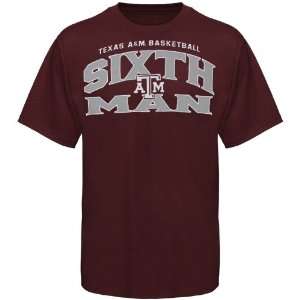   Aggies Maroon I Love College Hoops Team Spirit Sixth Man T shirt