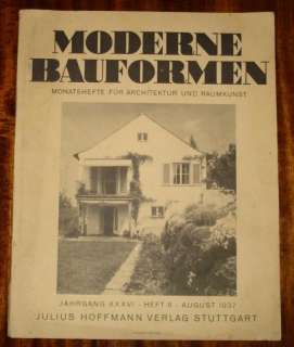 Old Germany Architecture magazines MODERNE BAUFORMEN  