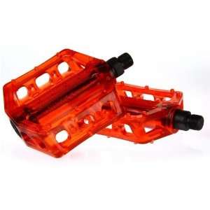  FIT PC BMX Bike Pedals   Clear Red Polycarbonate Sports 