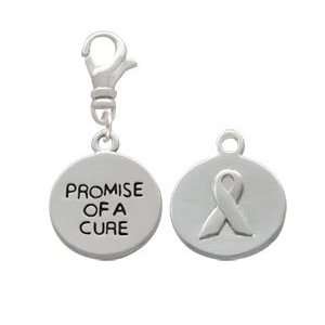  Promise of a Cure Circle with Ribbon on back Clip On Charm 