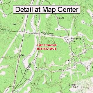   Topographic Quadrangle Map   Lake Trammell, Texas (Folded/Waterproof