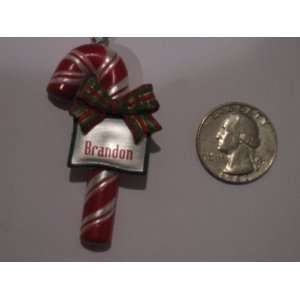  Candy Cane Ornament With Name of Brandon 