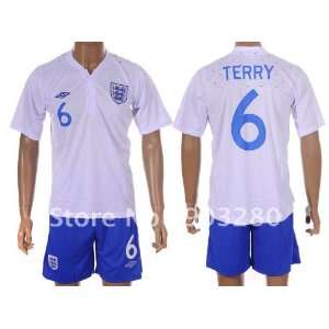 nation team england white #6 terry 2011 2012 embroidery 
