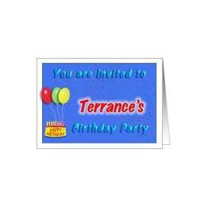  Terrances Birthday, Invitation to the Party Card Toys 