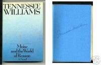 Tennessee Williams Moise and the World of Reason Rare Signed Autograph 