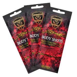 Lot 3 Ed Hardy .7 oz Body Shots Indoor Tanning Lotion Accelerator 