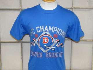 vtg 80s DENVER BRONCOS t shirt 1986 AFC CHAMPS M  