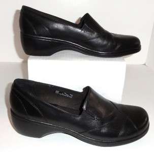   #84629 Blackberry Black Leather Slip On Loafers Size 11 M  