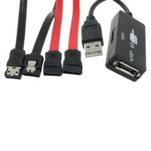Gino SATA to SATA Cable + Serial ATA to eSATA Cord + SATA eSATA to USB 