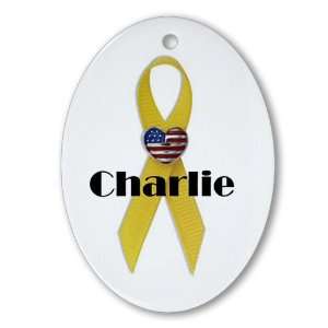  Military Backer Charlie (Yellow Ribbon) Oval Ornament 