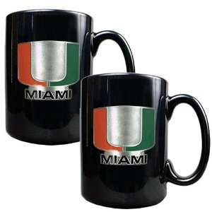 Miami Hurricanes 2 Piece Coffee Mug Set 