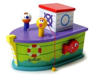   Wooden Magnetic Fishing and Counting Boat by Boikido