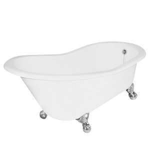 Wintess Cast Iron Bath Tub with No Faucet Holes in White Finish Old 
