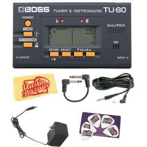  Boss TU 80 Chromatic Tuner and Metronome Bundle with AC 