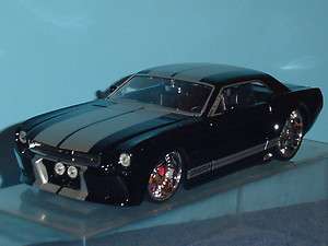 1965 MUSTANG COUPE BIG TIME MUSCLE 124 BLACK with SILVER STRIPES 