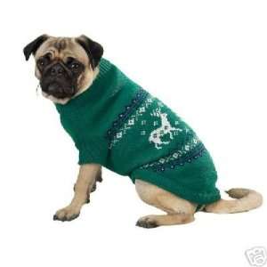  Zack & Zoey Caribou Pullover Dog Sweater GREEN MEDIUM 
