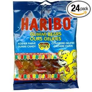 Haribo Gummi Bears, 5.29 Ounce Bags (Pack of 24)  Grocery 