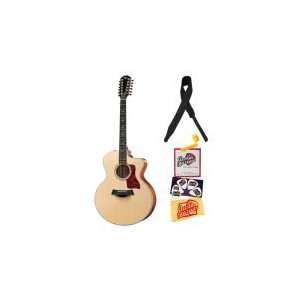 Taylor 655ce 12 String Jumbo Cutaway Acoustic Electric Guitar Bundle 