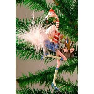  Pink Flamingo Champagne Cruise Christmas Ornament