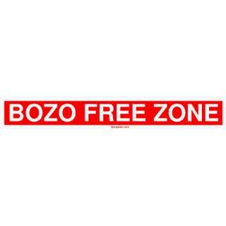  BOZO FREE ZONE MINIATURE Sticker Automotive
