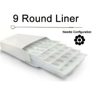  9 ROUND LINER TATTOO NEEDLE 50pc Box Machine Supply (G 