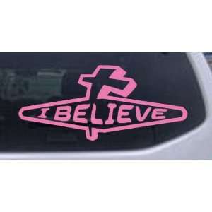 Pink 44in X 20.2in    I Believe Christian Car Window Wall Laptop Decal 