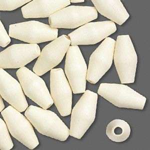 Bleached White Wood 24mm Large Bicone Focal Beads  