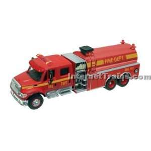   International 7000 3 Axle Crew Cab Fire Tanker   Red Toys & Games