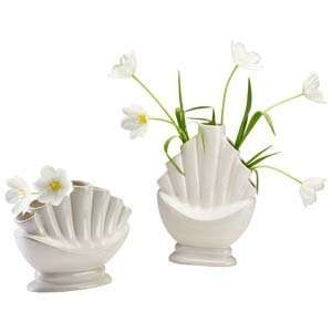  Cyan Design 04994 Tangier White and Cream Glaze Vase