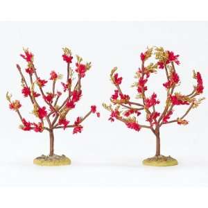  Village Collection Set of 2 Red Plum Trees 4 #14576