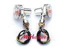 2X CHROME FRONT REAR MOTORCYCLE TURN SIGNALS INDICATORS LIGHTS CLEAR 
